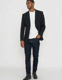 Stretch Slim Fit Suit Jacket in Black