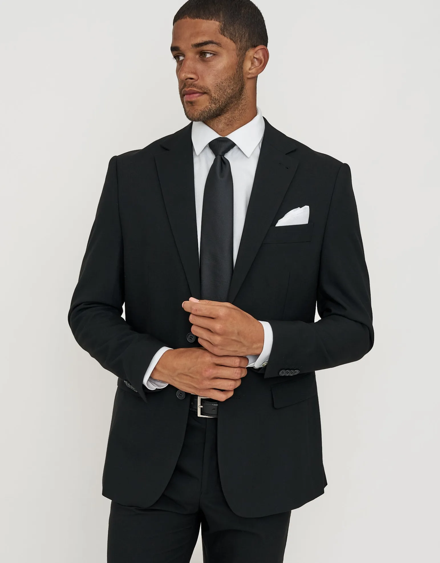 Stretch Slim Fit Suit Jacket in Navy