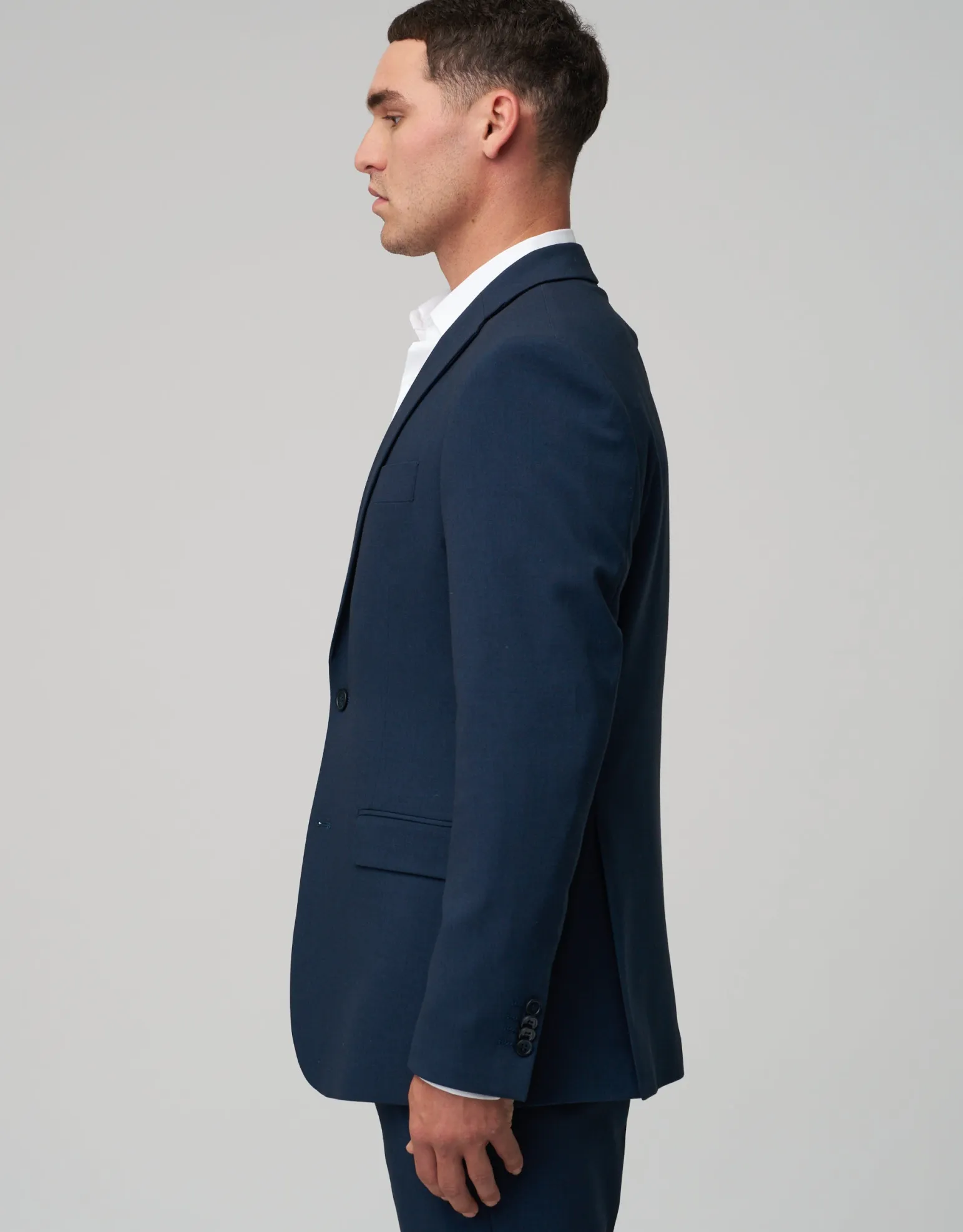 Stretch Slim Fit Suit Jacket in Navy