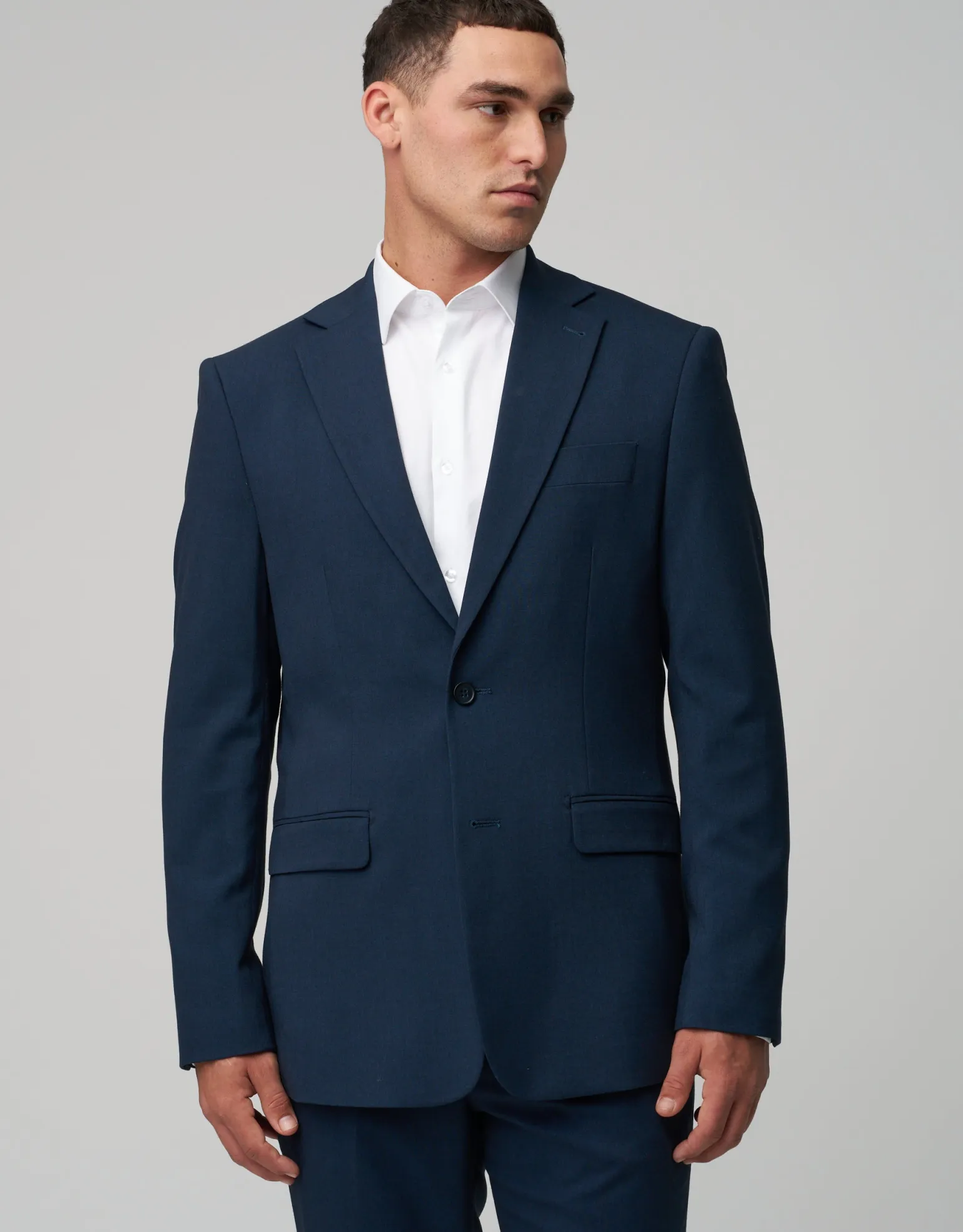 Stretch Slim Fit Suit Jacket in Navy