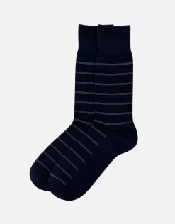 Stripe Dress Socks in Navy