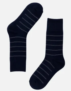 Stripe Dress Socks in Navy