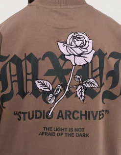Studio Archives Box Fit T Shirt in Wood Smoke