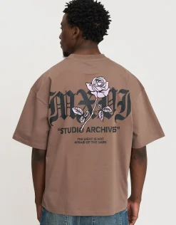 Studio Archives Box Fit T Shirt in Wood Smoke