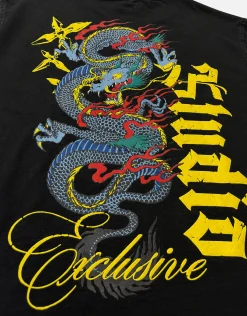 Studio Dragon Relaxed Fit T Shirt in Black