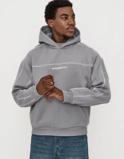 Studios Oversized Cropped Hoodie in Shadow Blue