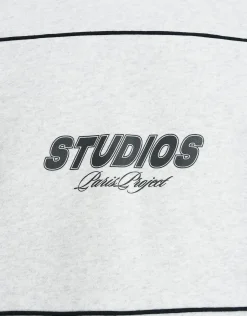 Studios Piped Oversized Crew Neck Sweat in Snow Marle