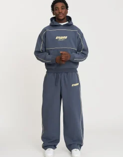 Studios Wide Track Pants in Bitter Brown