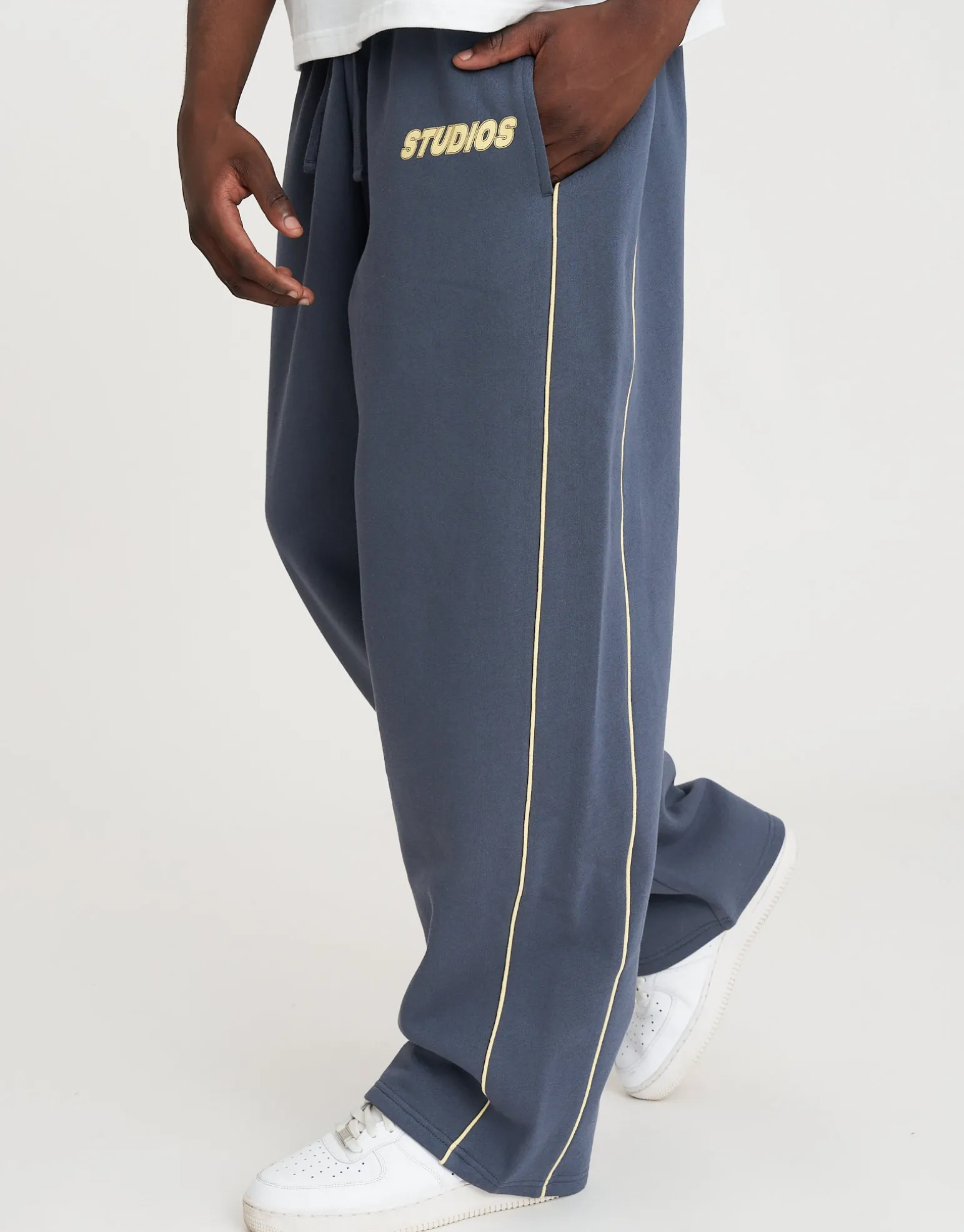 Studios Wide Track Pants in Black