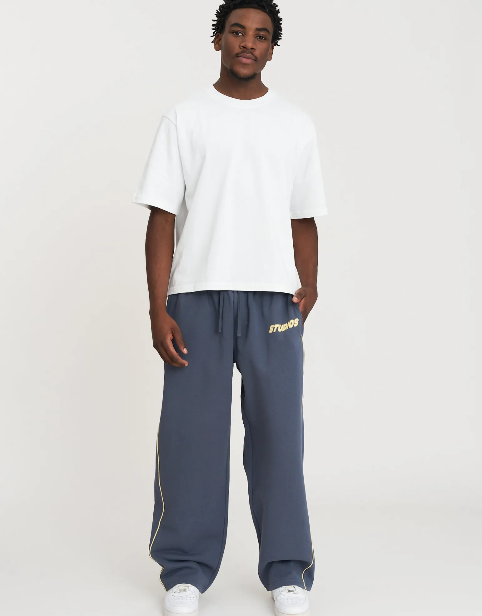Studios Wide Track Pants in Black