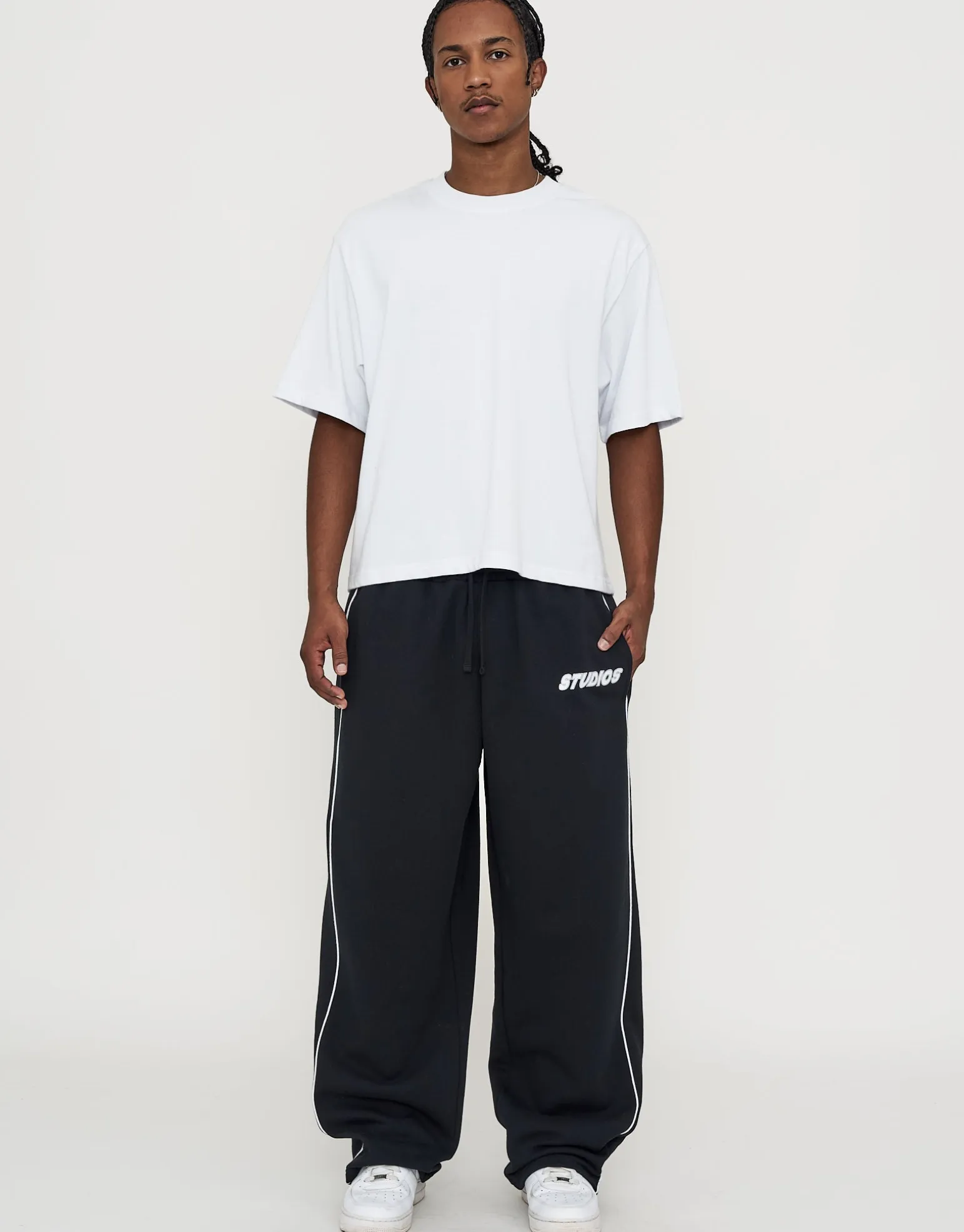 Studios Wide Track Pants in Shadow Blue