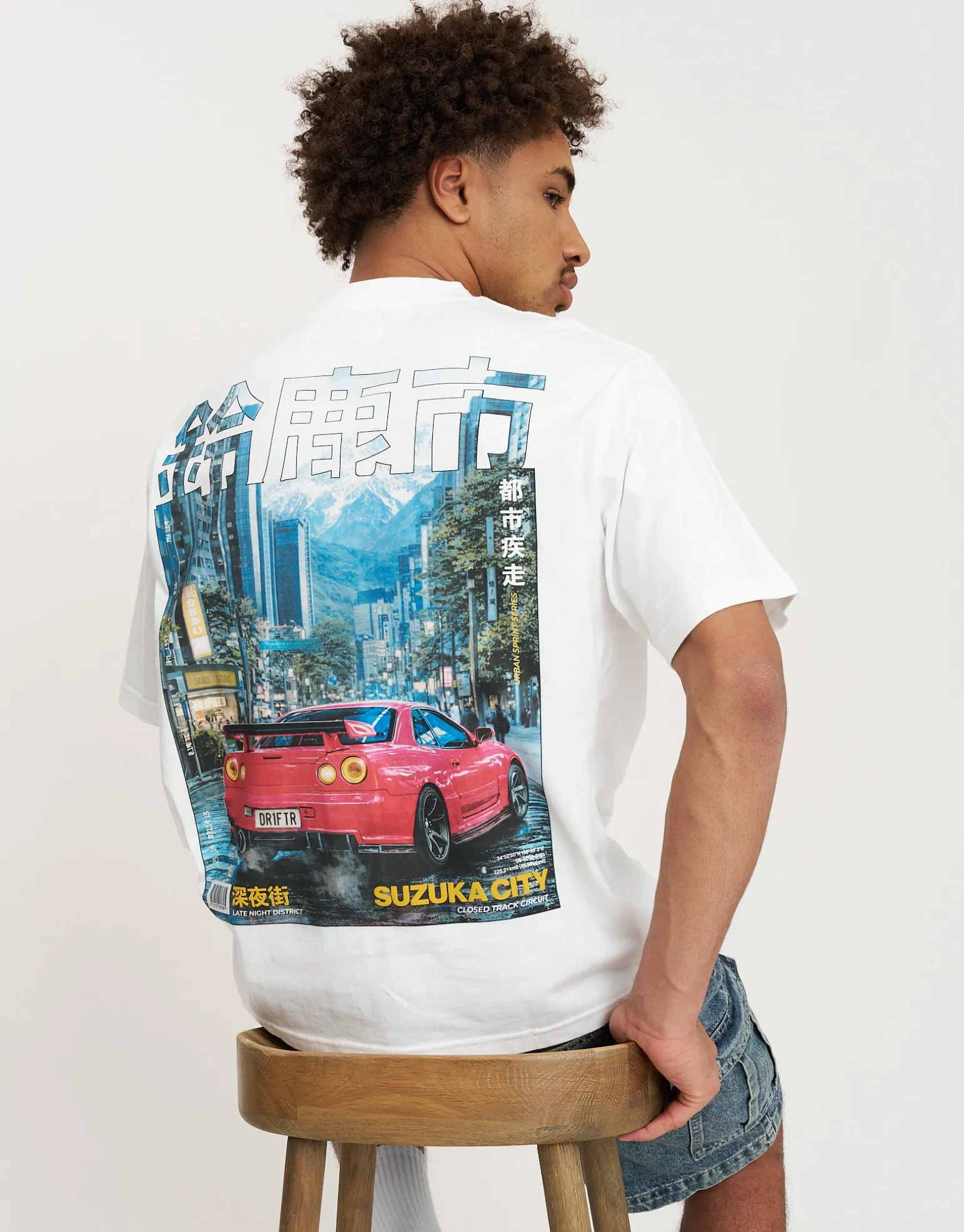 Suzuka City Race Tee in Blanc