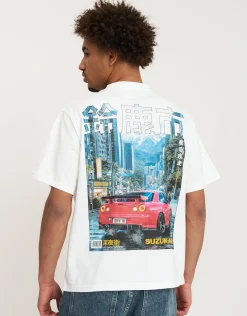 Suzuka City Race Tee in Blanc
