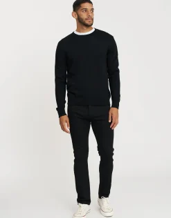 Taper Fit Jeans in Washed Black 002