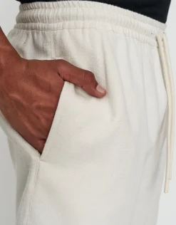 Textured Elastic Waist Shorts in Solid Black