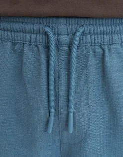 Textured Elastic Waist Shorts in Khaki
