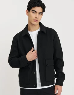Textured Field Smart Jacket in Black