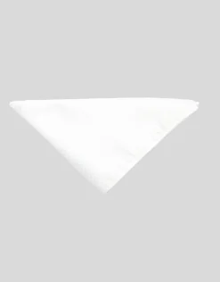 Textured Plain Pocket Square in White