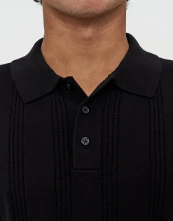 Textured Short Sleeve Polo in Brown