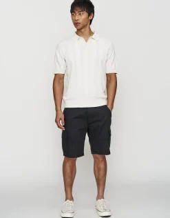 Textured Short Sleeve Polo in Brown