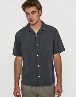 Textured Short Sleeve Shirt in Clover Green