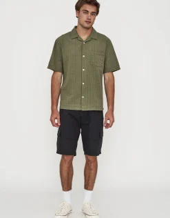 Textured Short Sleeve Shirt in Clover Green