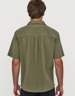 Textured Short Sleeve Shirt in Black