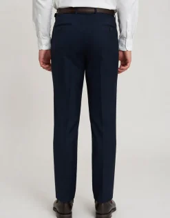 Textured Slim Fit Suit Trousers in Navy