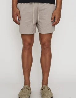 Textured Swim Shorts in Dusty Blue