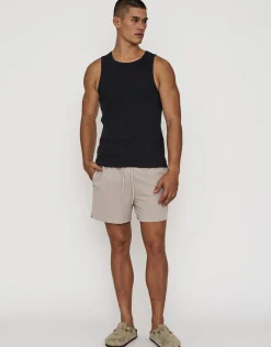 Textured Swim Shorts in Jet Black