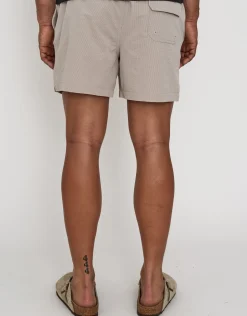 Textured Swim Shorts in Tan