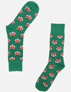 Tiger Dress Socks in Green