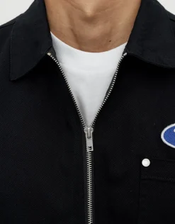 Tokyo Cropped Mechanic Zip Up Shirt in Off White