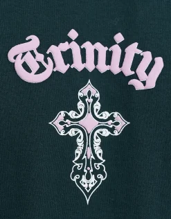 Trinity Wings Box Fit T Shirt in Pine Green