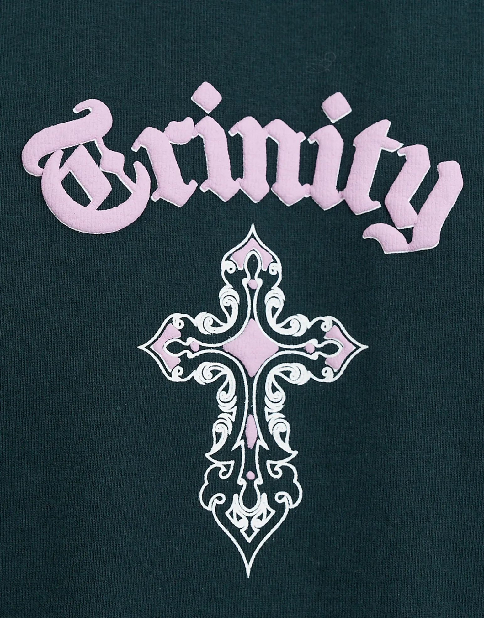 Trinity Wings Box Fit T Shirt in Pine Green