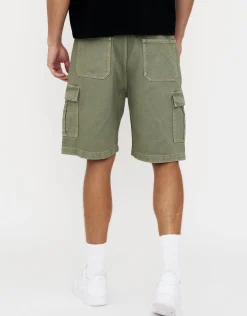 Twill Baggy Cargo Shorts in Iguana