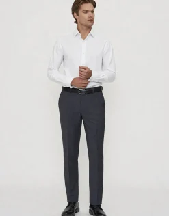 Twill Long Sleeve Dress Shirt in Black