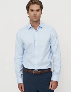Twill Long Sleeve Dress Shirt in Black