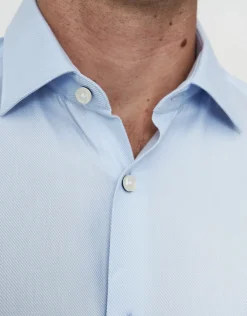 Twill Long Sleeve Dress Shirt in Light Blue