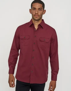 Twill Long Sleeve Shirt in Navy