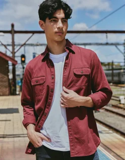 Twill Long Sleeve Shirt in Navy