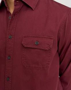 Twill Long Sleeve Shirt in Navy