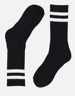 Twin Stripe Sport Socks in Black
