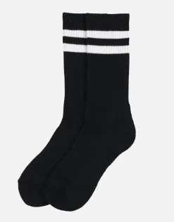 Twin Stripe Sport Socks in Black