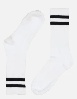 Twin Stripe Sport Socks in Black