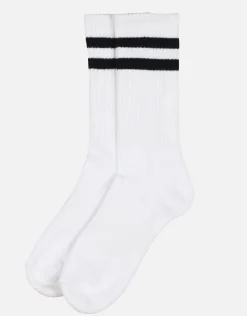 Twin Stripe Sport Socks in Black