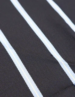 Two Tone Stripe Pocket Square in Navy