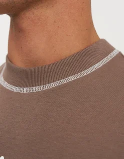 Vanguard Cropped Long Sleeve T Shirt in Wood Smoke