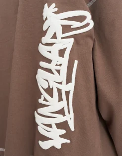 Vanguard Cropped Long Sleeve T Shirt in Wood Smoke
