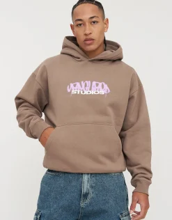Vanguard Oversized Hoodie in Wood Smoke